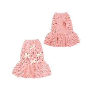 Vestido Tejido Con Moños Para Mascotas