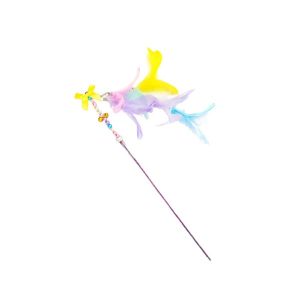 Juguete Palo Con Moño Y Plumas Para Mascotas