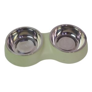 Comedero Doble Con Bowl De Acero