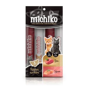 Michicko Salmon Y Atun X 4 Unidades 14 Gr