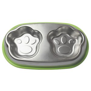 Comedero Doble Para Mascotas De Acero Inoxidable